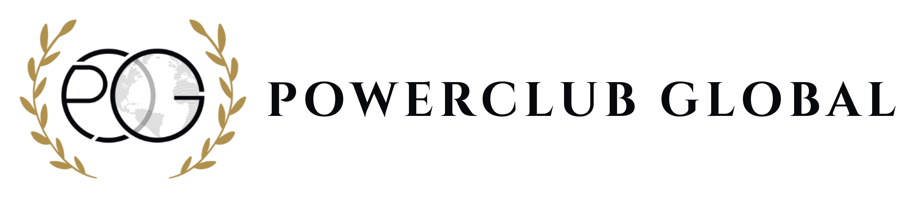 Powerclub Global logo, horizontal, transparent, for light